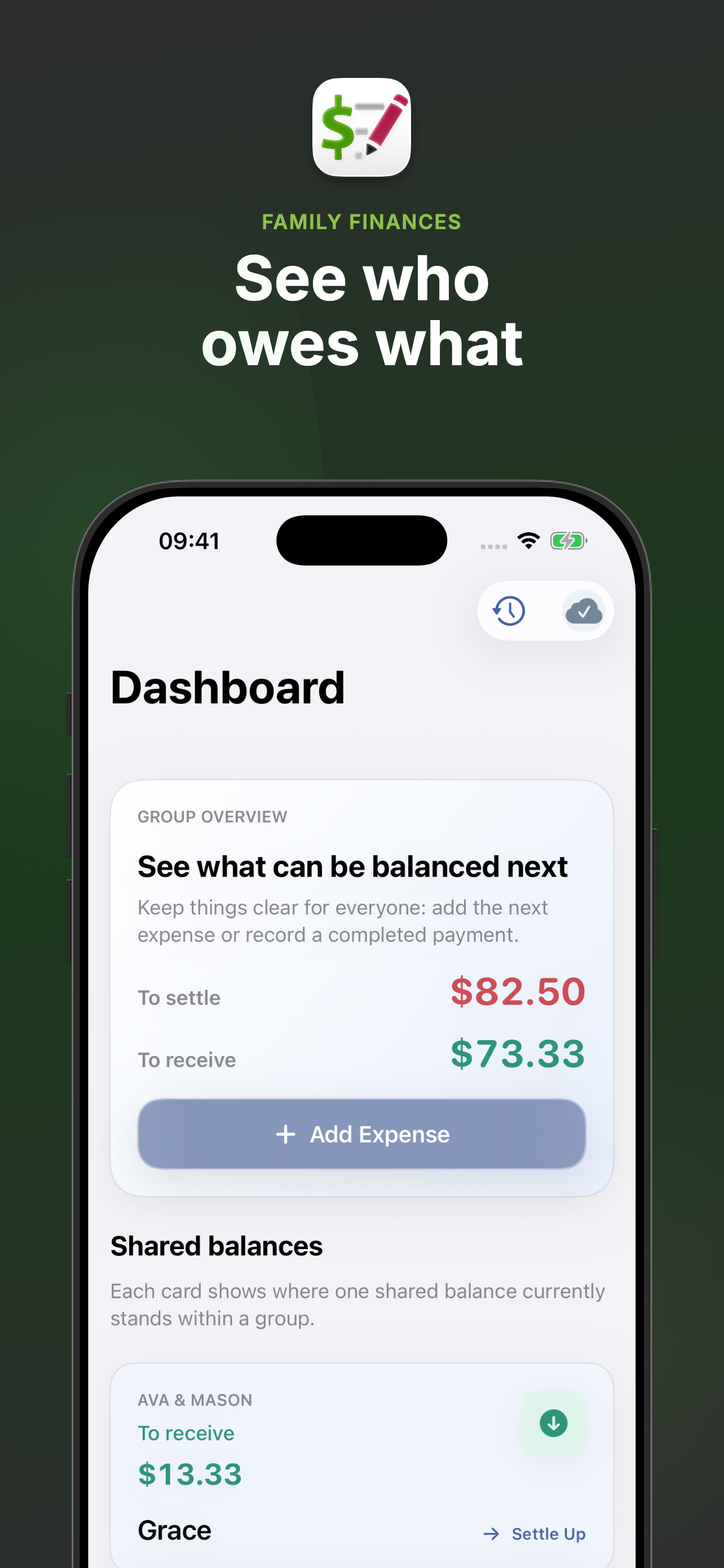 Child Expenses dashboard